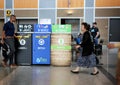 Recycling bins at Austin airport