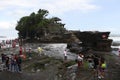 17 May 2018 : Bali , Indonesia : Tourist take photo and sightseeing at Pura tanah lot temple famous place in Bali Indonesia Royalty Free Stock Photo