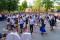 May 30, 2023 Balti, Moldova. Illustrative editorial. Homecoming dance at school Royalty Free Stock Photo