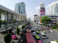 11 May 2019, Bangkok-Thailand, Front Road "Central World" overlooking modern buildings, Pratunam district