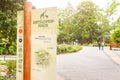 Informational visitor sign pointer to tourist destinations in Berlin Zoo Royalty Free Stock Photo