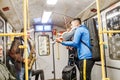 Musician group playing playing music in metro