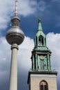 St. Marienkirche Berlin or St. Mary`s Church, Berlin Television tower