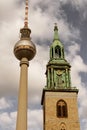 St. Marienkirche Berlin or St. Mary`s Church, Berlin Television tower