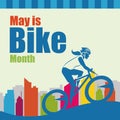 May is Bike Month Illustration Royalty Free Stock Photo