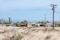 BOMBAY BEACH, CA: Abandoned trailers and homes in Bombay Beach, California, near the Salton Sea Royalty Free Stock Photo