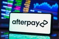 May 17, 2023, Brazil. In this photo illustration, the Afterpay logo is displayed on a smartphone screen Royalty Free Stock Photo