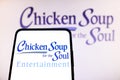 May 14, 2022, Brazil. In this photo illustration the Chicken Soup for the Soul Entertainment logo seen displayed on a smartphone