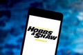 May 15, 2019, Brazil. In this photo illustration the Fast & Furious Presents: Hobbs & Shaw logo is displayed on a smartphone