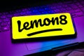 May 12, 2023, Brazil. In this photo illustration, the Lemon8 logo is displayed on a smartphone screen