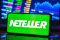 May 17, 2023, Brazil. In this photo illustration, the Neteller logo is displayed on a smartphone screen Royalty Free Stock Photo