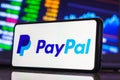 May 17, 2023, Brazil. In this photo illustration, the PayPal logo is displayed on a smartphone screen Royalty Free Stock Photo