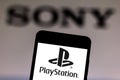 May 23, 2019, Brazil. In this photo illustration the PlayStation Network PSN logo is displayed on a smartphone