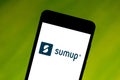 May 27, 2019, Brazil. In this photo illustration the SumUp logo is displayed on a smartphone Royalty Free Stock Photo
