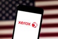 May 29, 2019, Brazil. In this photo illustration the Xerox Corporation logo is displayed on a smartphone