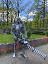 May 18, 2020. Buchansky park, the city of Bucha, Kiev region, Ukraine. Exhibition of metal statues, characters from famous science