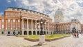 Panorama of courtyard of the Royal Palace Budavar in Budapest Royalty Free Stock Photo