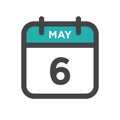 May 6 Calendar Day or Calender Date for Deadlines or Appointment Royalty Free Stock Photo