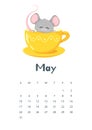 May calendar flat vector illustration Royalty Free Stock Photo