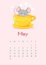 May calendar flat vector template Royalty Free Stock Photo