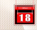 18 May Calendar on Marble Background