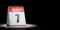 May 7 Calendar Spotlighted on Black Background Royalty Free Stock Photo