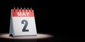 May 2 Calendar Spotlighted on Black Background Royalty Free Stock Photo