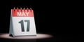 May 17 Calendar Spotlighted on Black Background Royalty Free Stock Photo