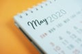 May calender 2020 Royalty Free Stock Photo