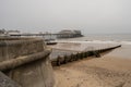 The view across the beach towards the pier in the seaside town of Cromer, Norfolk Royalty Free Stock Photo