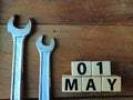 1st May is International Labour Day also known as May Day for Manufacturing industry workers rights .Space for Text . Royalty Free Stock Photo