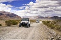 May 27, 2018 Death Valley / CA / USA - Jeep vehicles travelling on an unpaved road through a remote part of Death Valley National