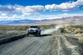 May 27, 2018 Death Valley / CA / USA - Jeep vehicles travelling on an unpaved road through a remote part of Death Valley National