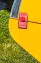 May 7, 2019 - Delta British Columbia: Red gust locks attached to wing of Bearhawk single engine aircraft.