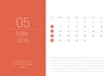 May 2018 desk calendar vector illustration Royalty Free Stock Photo