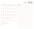 May 2018 desk calendar vector illustration Royalty Free Stock Photo