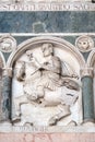 May, detail of the bass-relief representing the Labor of the months of the year, Cathedral in Lucca, Italy