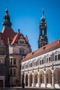 Inner courtyard of Dresdner residenzschloss with colonnade