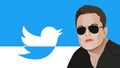 May 13, 2022, Twitter logo and Elon Musk portrait