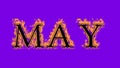 May fire text effect violet background