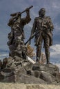 MAY 22, 2019, Fort Benton, Montana, USA - Statue of Lewis Clark and Sacajawea by Bob Scriver 1975