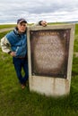 MAY 19, 2019, FORT YATES, North Dakota USA -Photographer Joe Sohm at Memorial for Sakakawea, Standing Rock Indian Reservation,