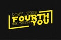 May the fourth be with you lettering on starry background. Design for star wars day. Vector.
