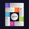 horizontal and vertical Timeline Infographic with 5 elements boxes template Business template