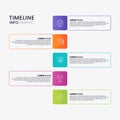 Timeline Infographic with 5 elements boxes. Best color options are here