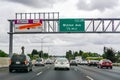 May 26, 2019 Fremont / CA / USA - Express Lane Under Construction in East San Francisco bay area Royalty Free Stock Photo