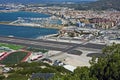 Gibraltar Airport and runway Royalty Free Stock Photo