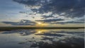 MAY 22, 2019, GREAT FALLS, MONTANA, USA - Sunset reflections on Missouri River and Petroleum Plant, Great Falls Royalty Free Stock Photo