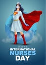 12 May. happy International Nurse Day background. full size of nurse`s uniform. Vector illustration design Royalty Free Stock Photo