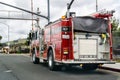 May 26, 2019 Hayward / CA / USA - Alameda County Fire Truck stopped on the side of a street